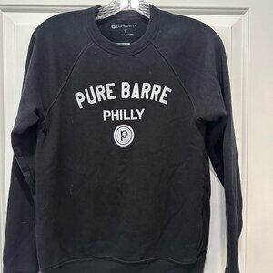 Pure Barre Philly Sweatshirt | Black Crewneck Studio Pullover | Size Small